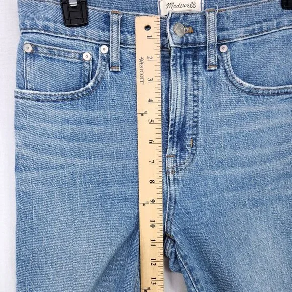 Madewell The Perfect Vintage Jean Straight Leg Crop Womens 25 Raw Hem Denim Boho - Picture 10 of 14